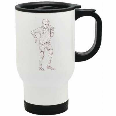 Football Icons Skribble Travel Mug - Crouchie Robot